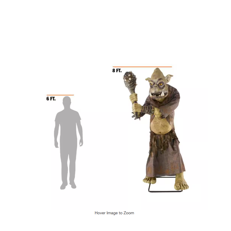 8 ft. Gruesome Grounds Giant-Sized Animated LED Tumble the Troll H11