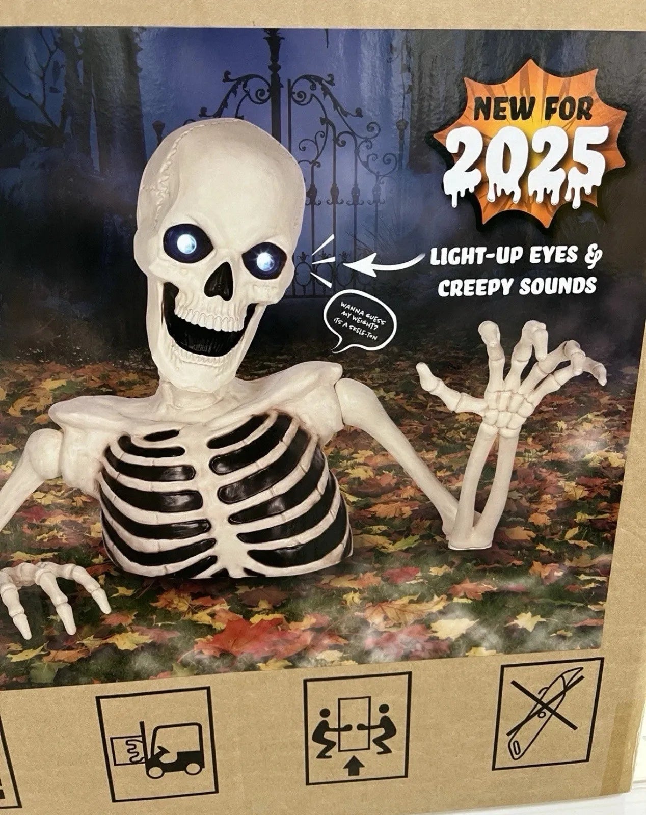 NEW Giant 7’5” Ground Breaking Skeleton with LED Eyes and Sound SHIPS NOW!
